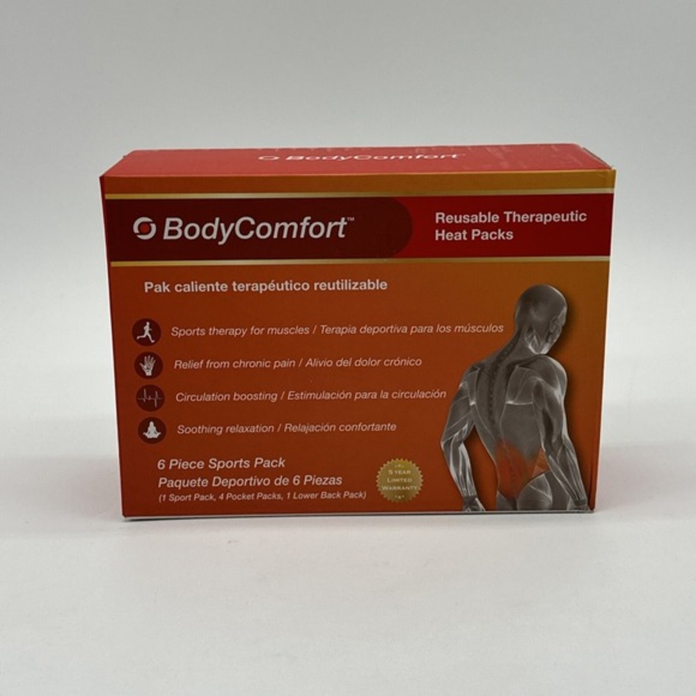 Body Comfort Reusable Therapeutic Heat Packs‎ 6 Piece Sports Pack - NEW SEALED